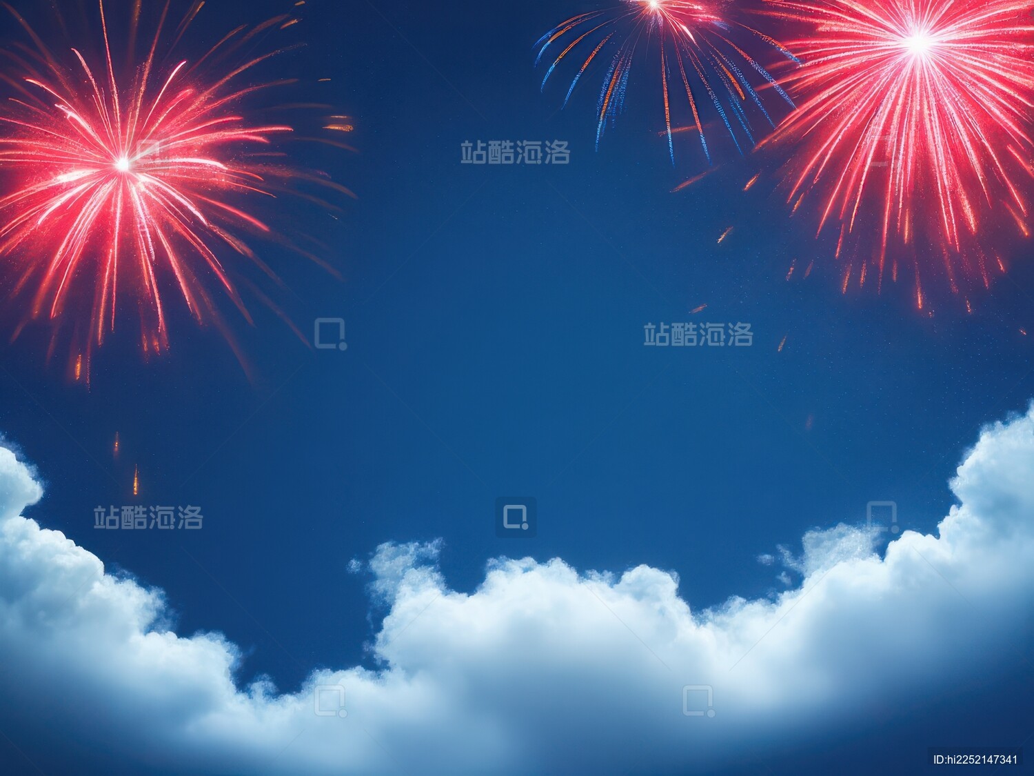 春节烟花插画背景