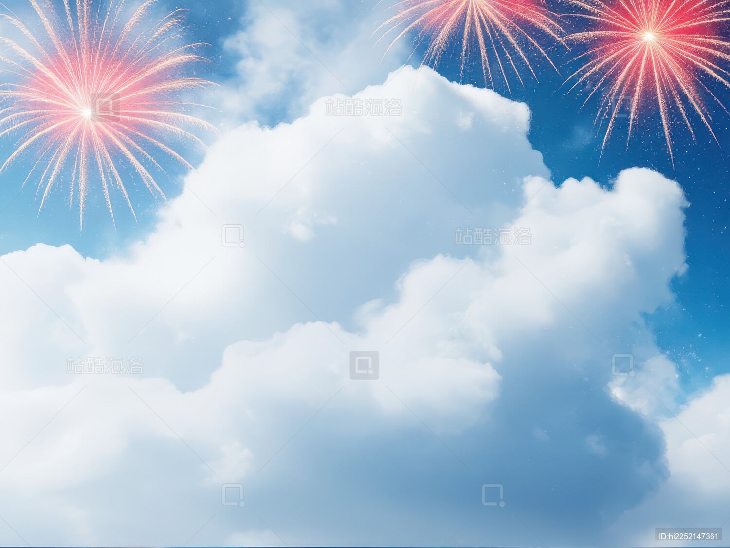 春节烟花插画背景