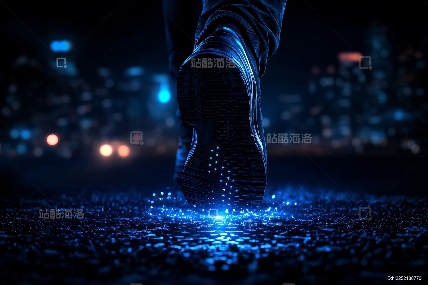 夜跑鞋底发光