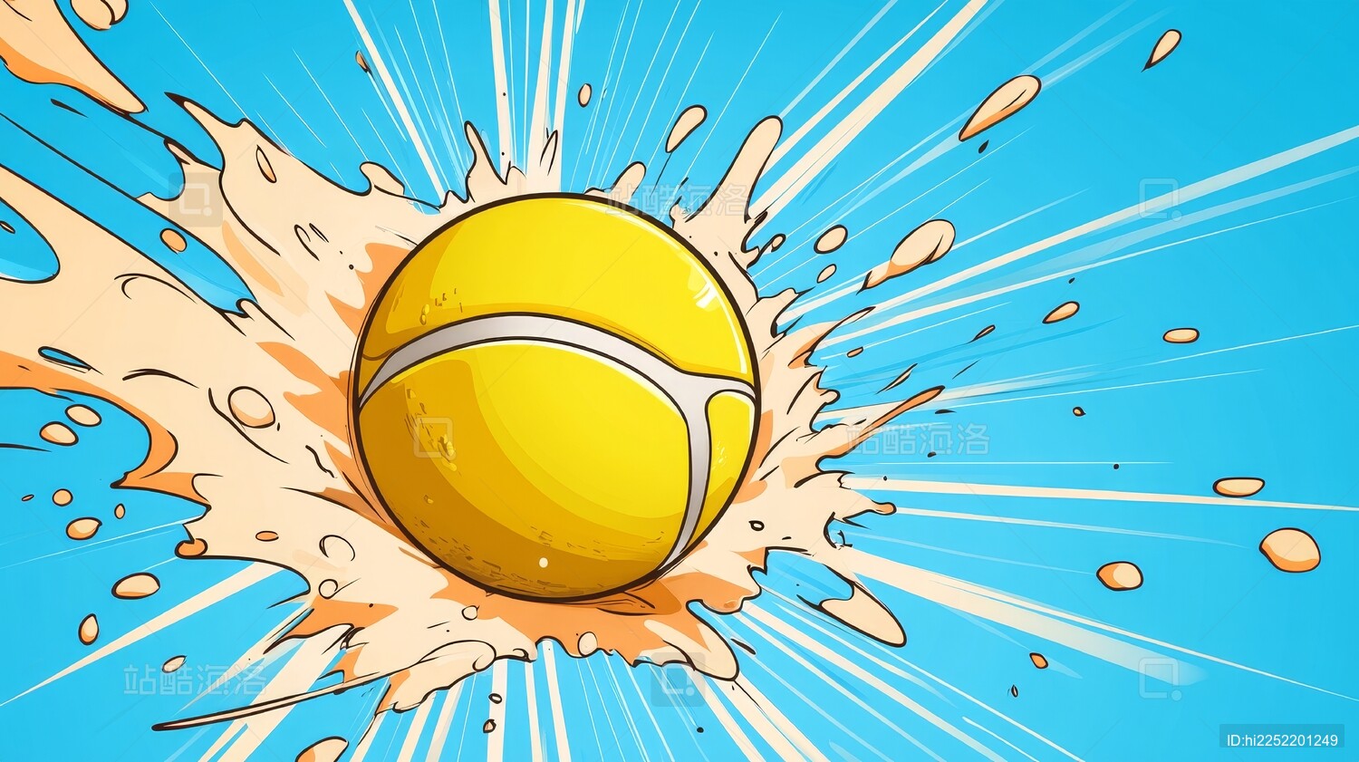网球飞溅冲击画面