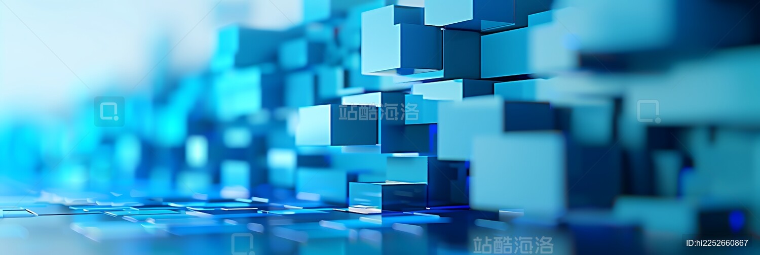 蓝色方块背景图