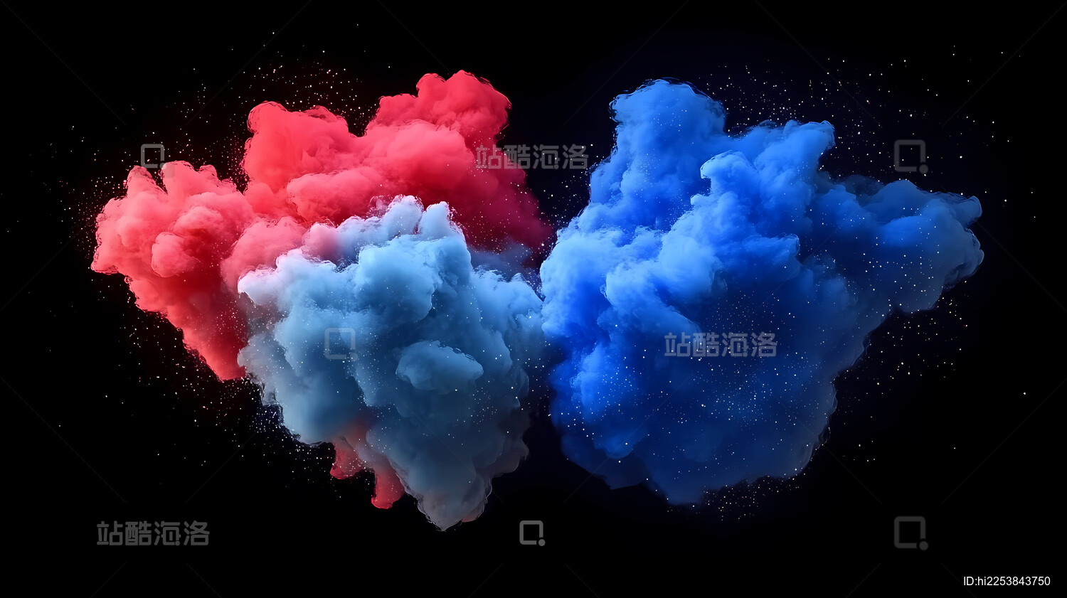 彩色烟雾与碰撞