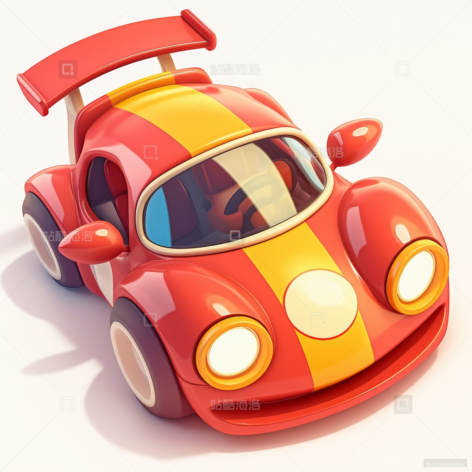 可爱的卡通赛车