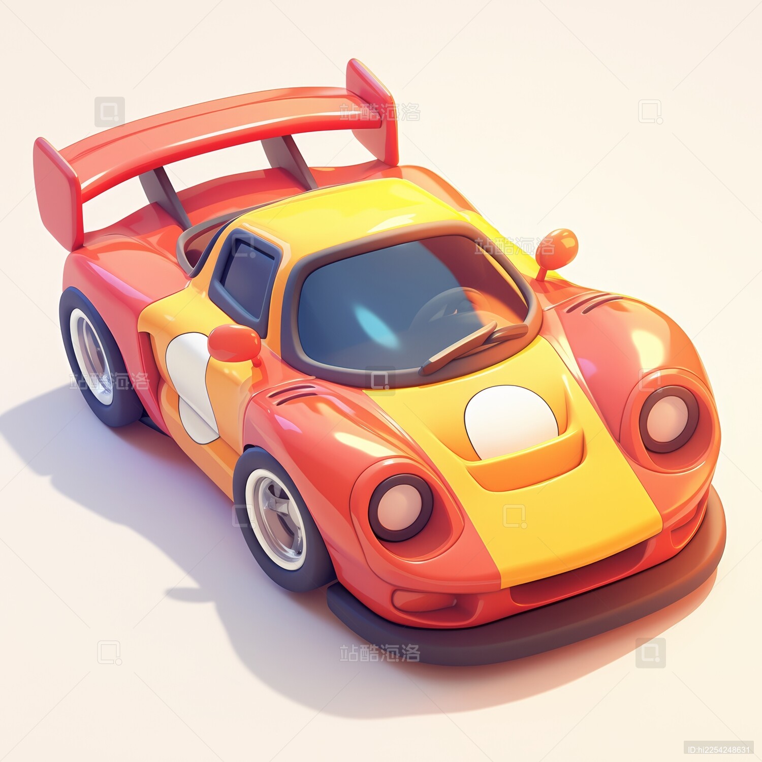 可爱的卡通赛车