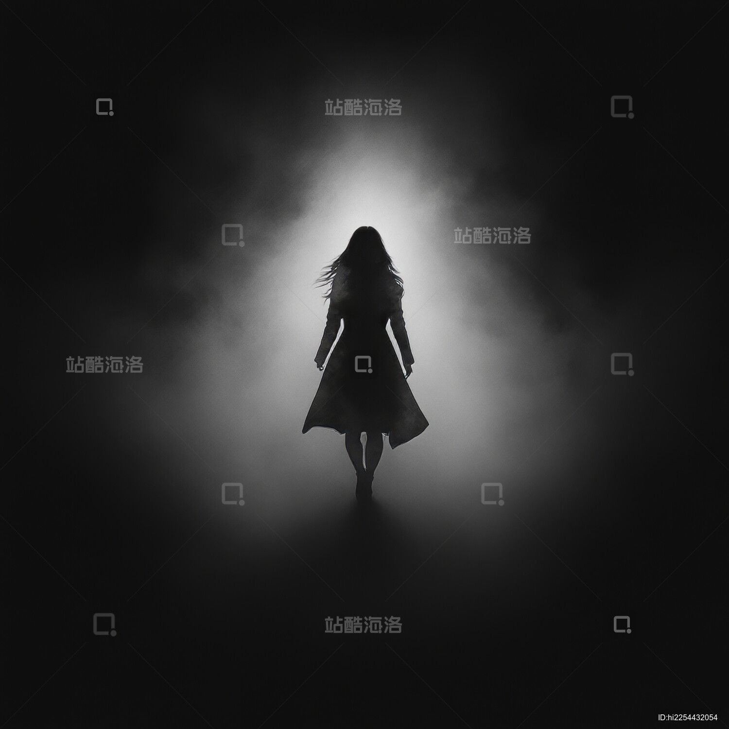 黑暗中行走的女人