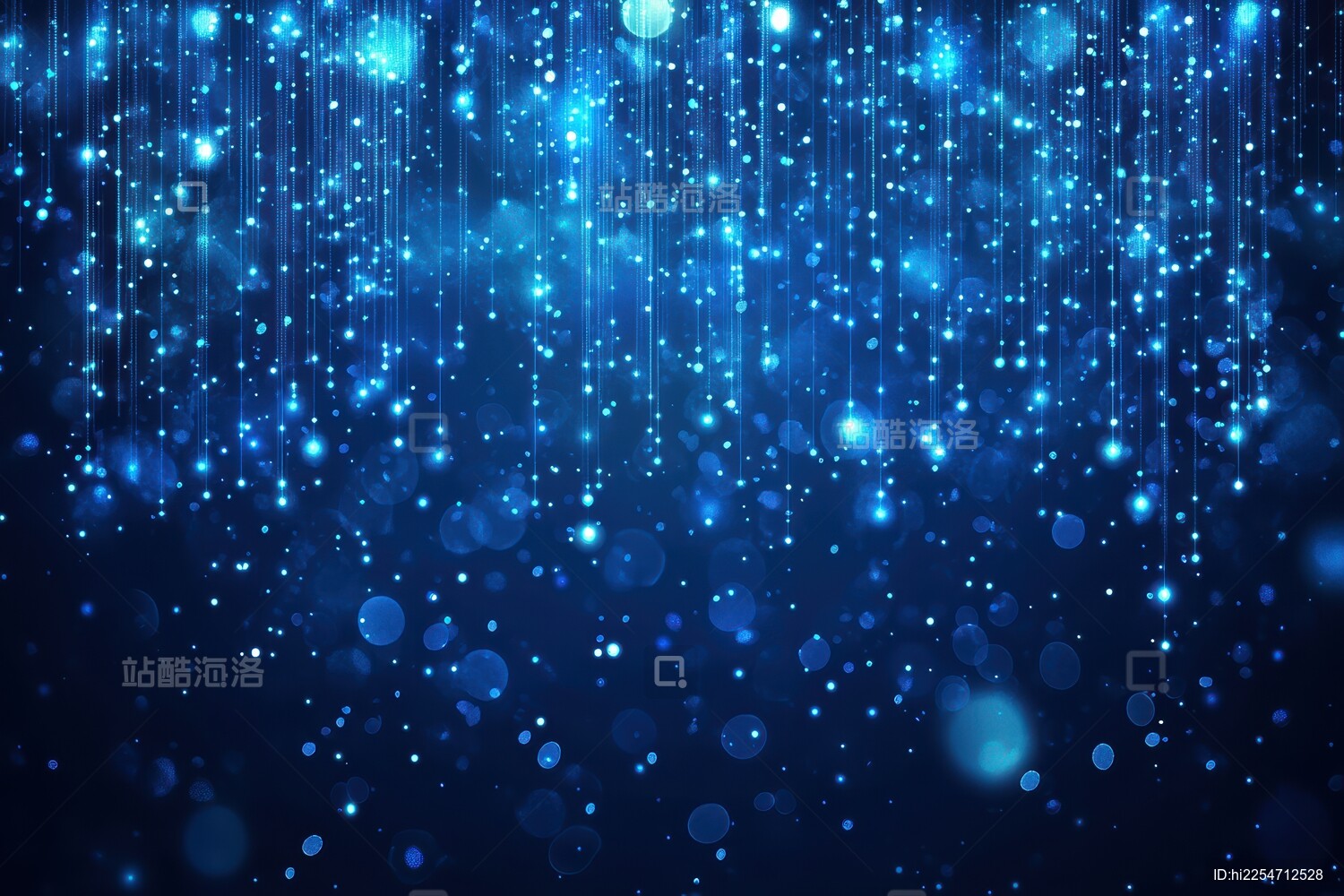 蓝色星光璀璨的梦幻场景