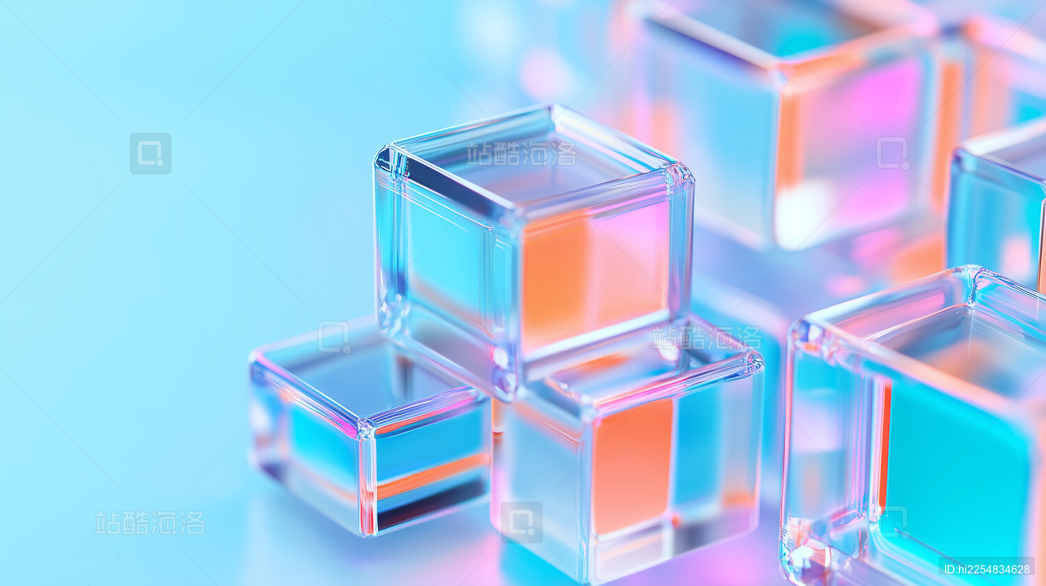 渐变方块科技抽象背景