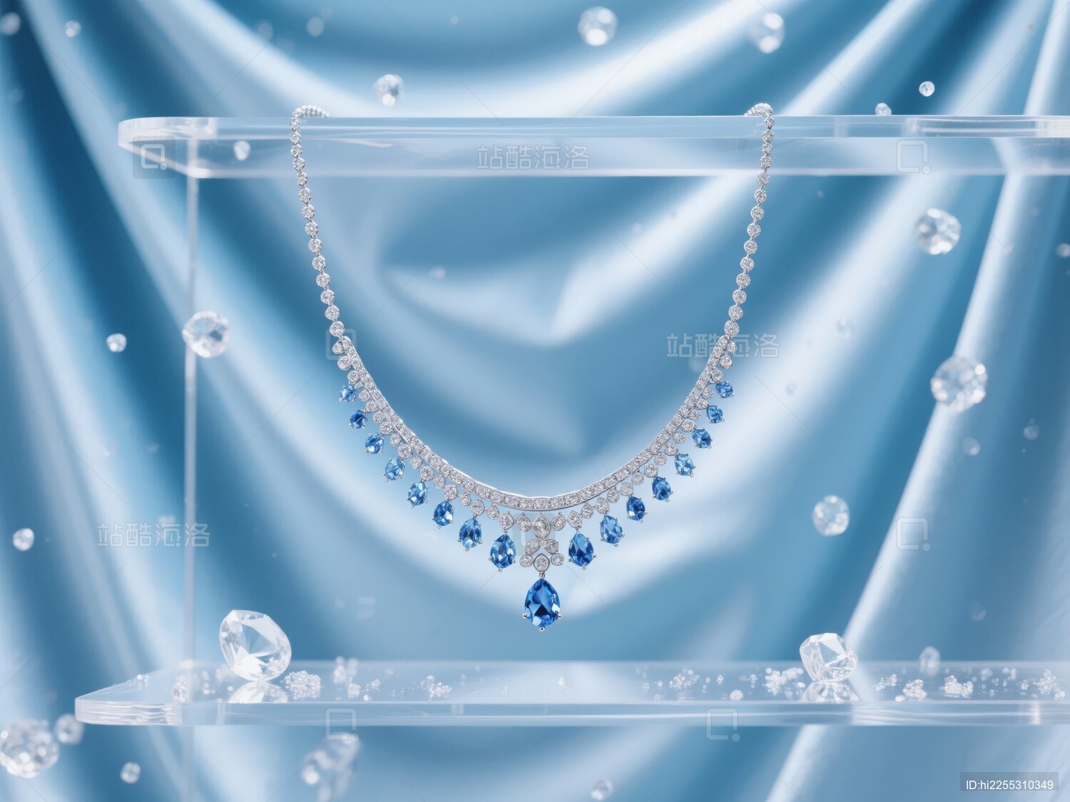 蓝宝石项链展示