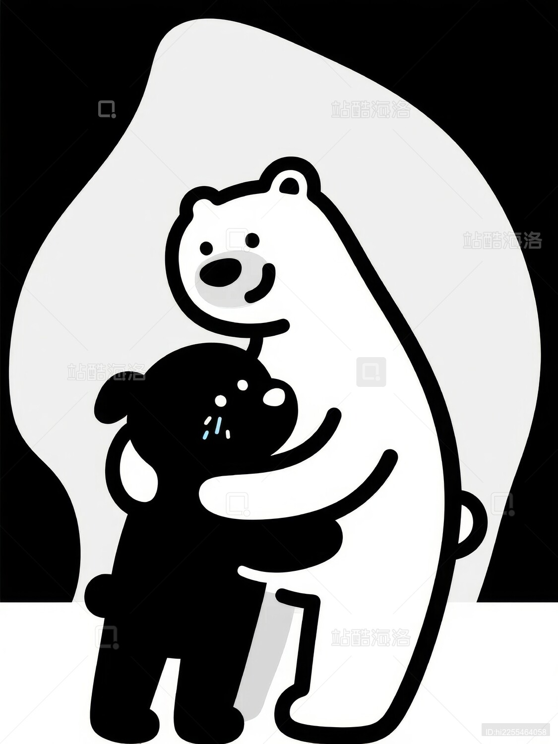 两只熊的拥抱