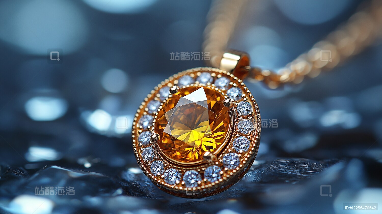 精美黄钻项链吊坠