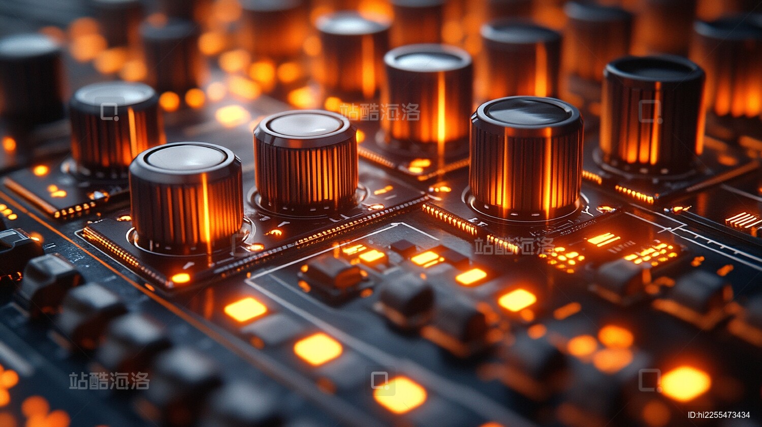 电路板上发光元件特写