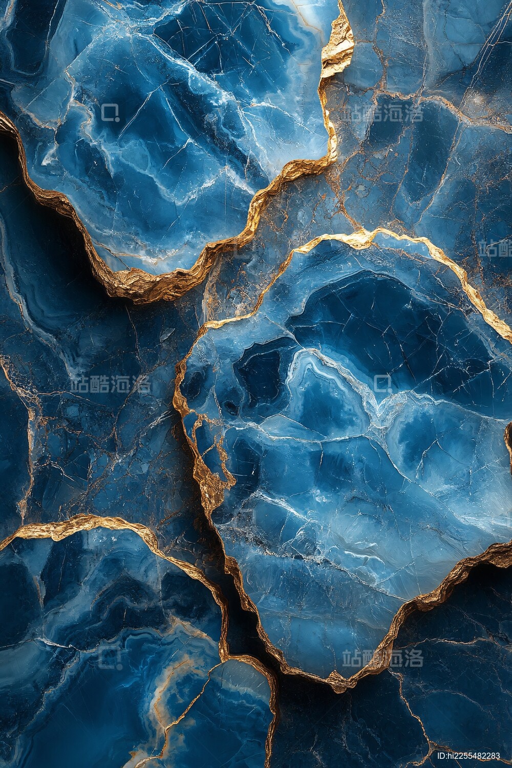 蓝色纹理精美水晶石画面