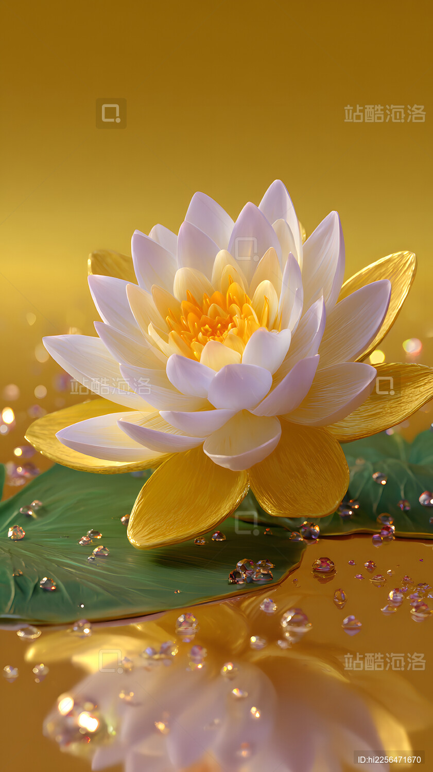 立夏节气下的金色莲花插图