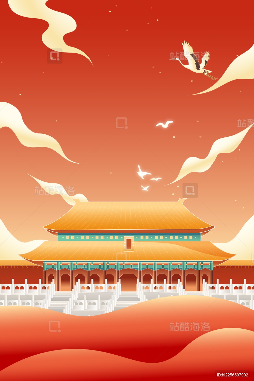 建党节背景矢量插画