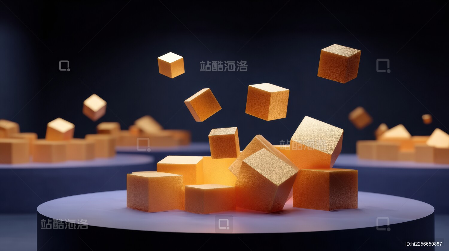 金色立方体的动态跳跃