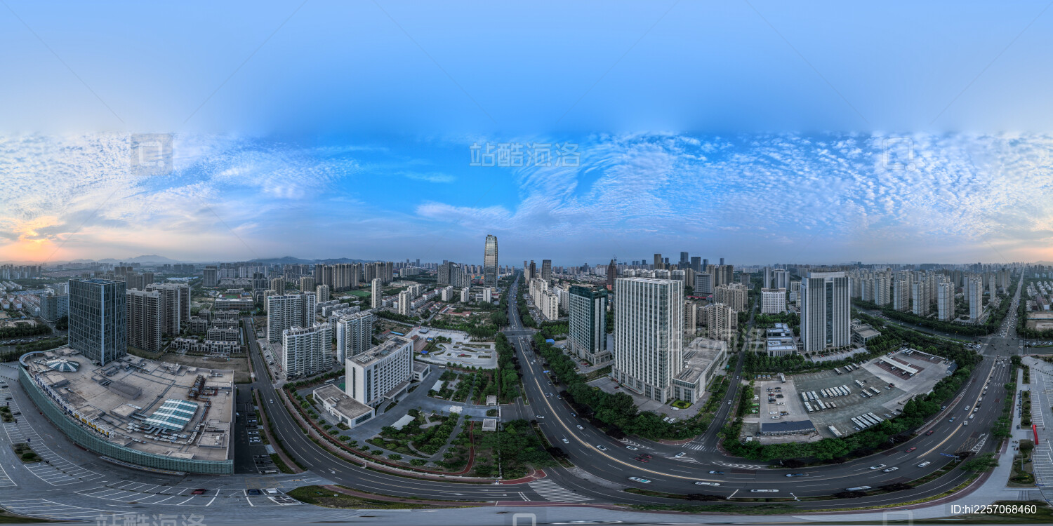 中国山东省日照市720度全景高楼大厦建筑