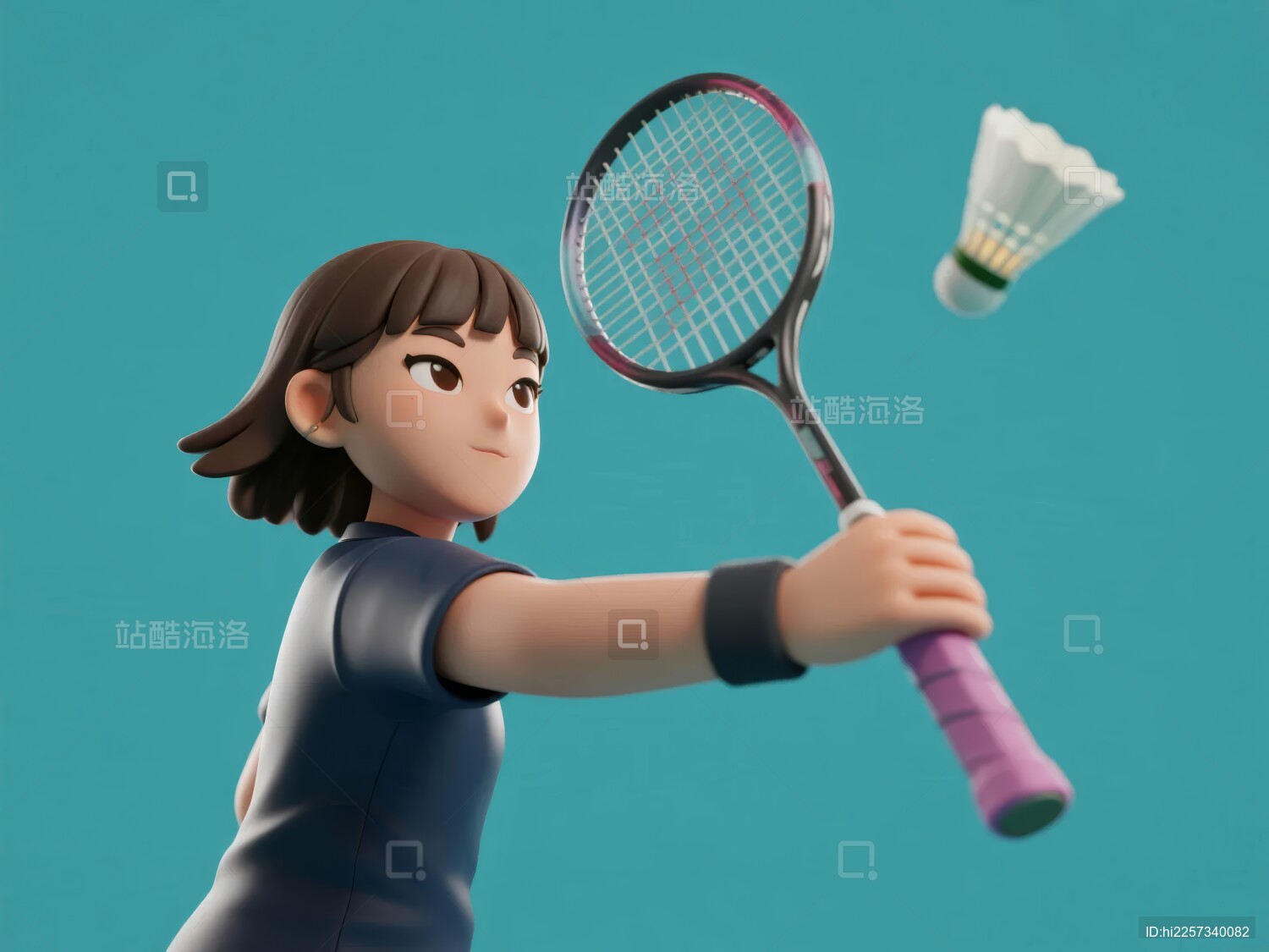 运动少年活力感羽毛球场景