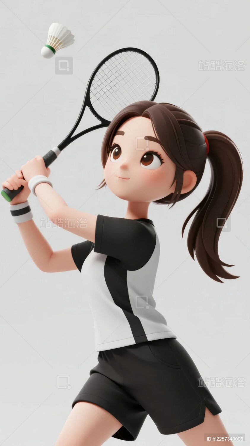 运动少年活力感羽毛球场景