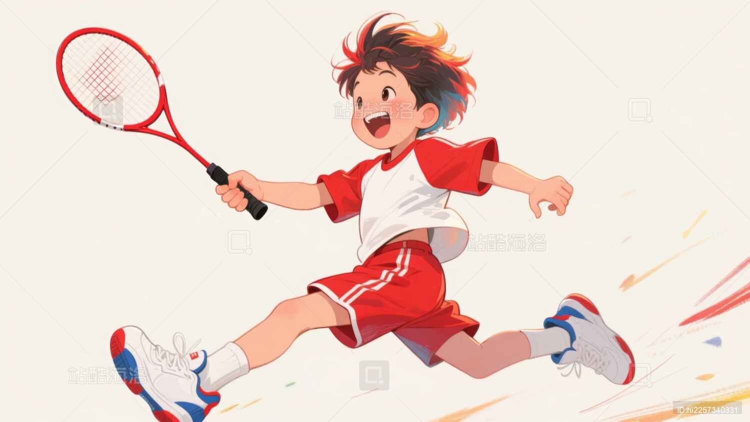 运动少年活力感羽毛球场景