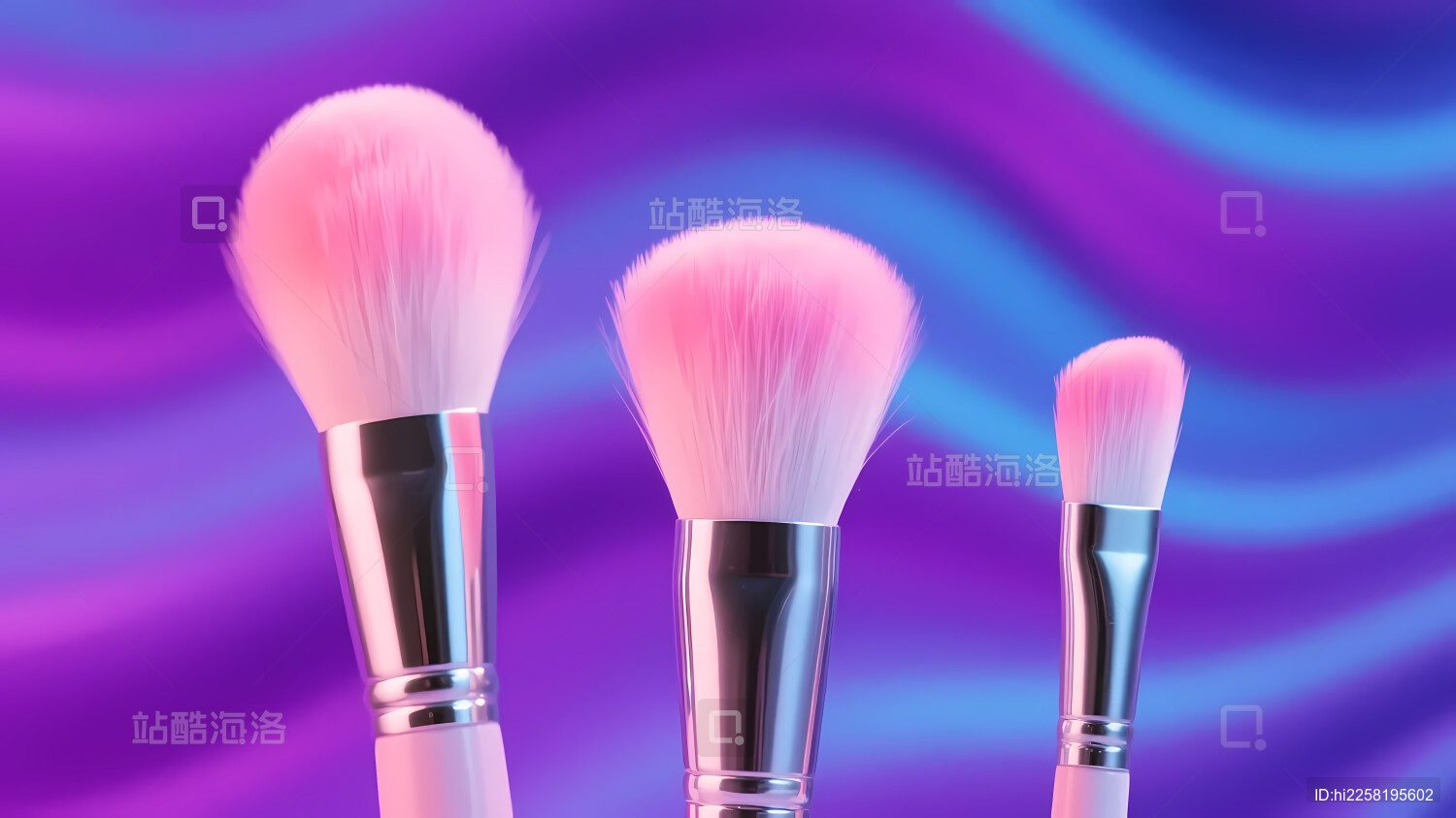 粉色渐变波浪化妆刷