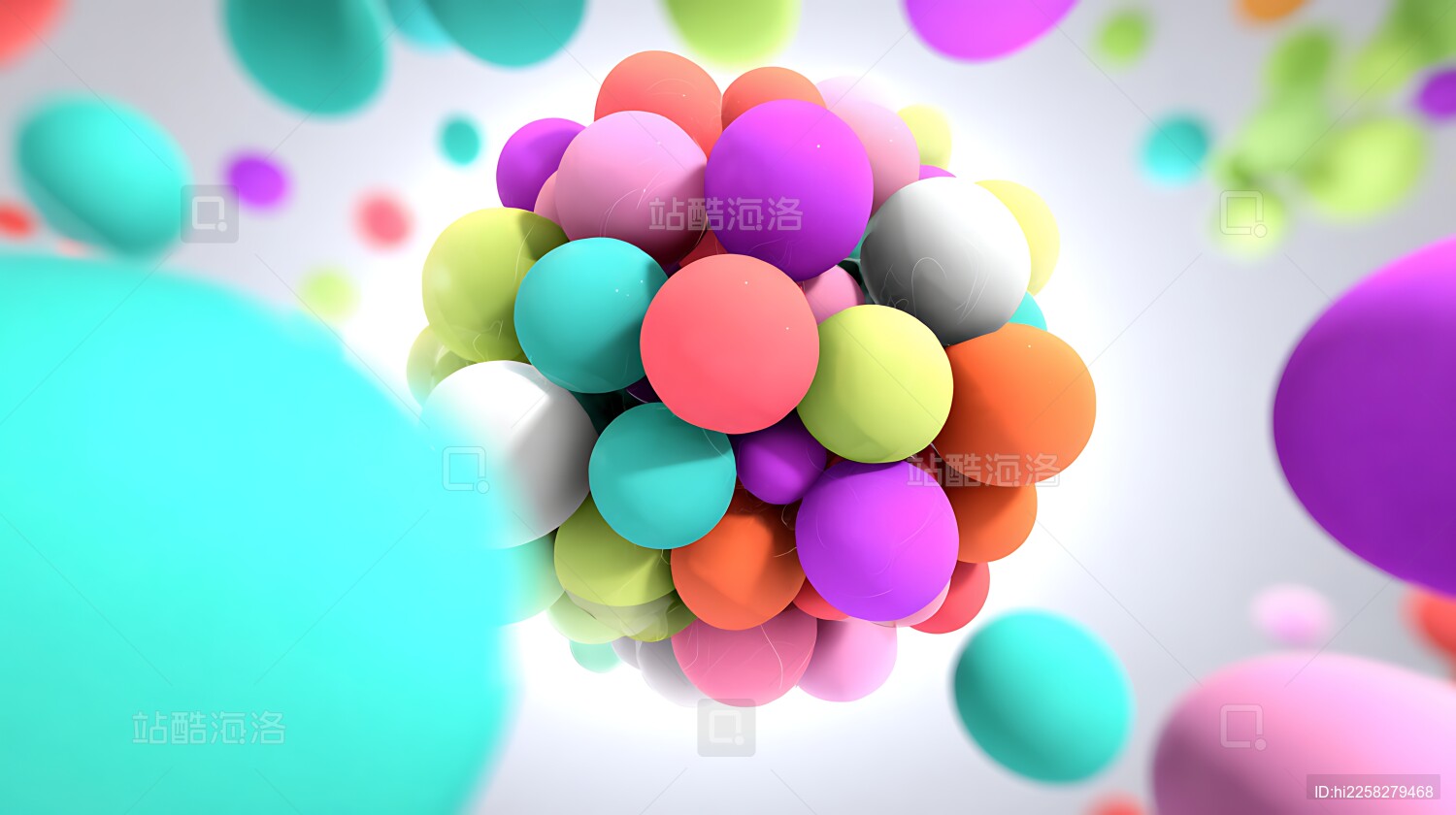 彩色球体堆积