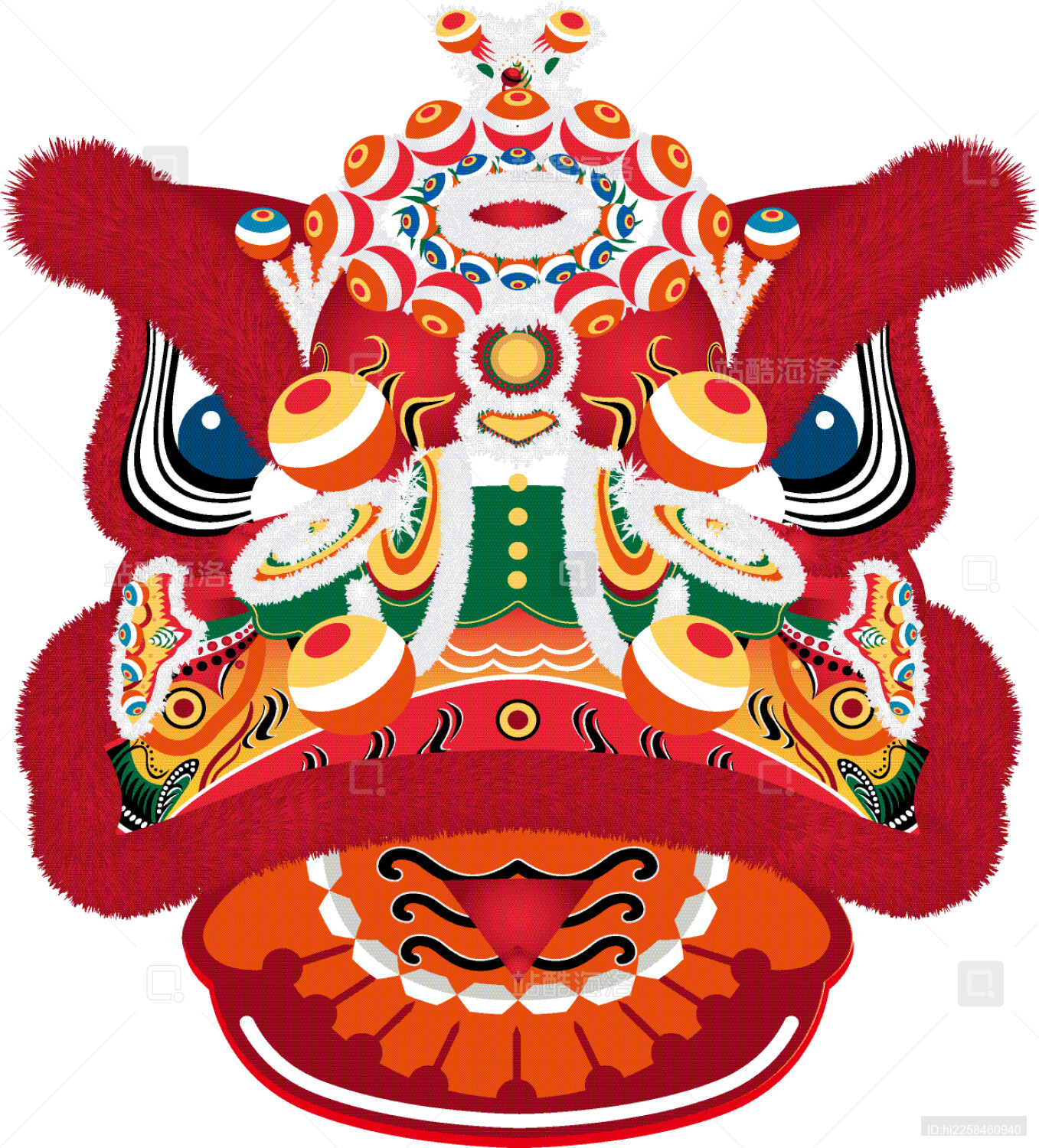 近现代广东佛山鳌鱼角狮头