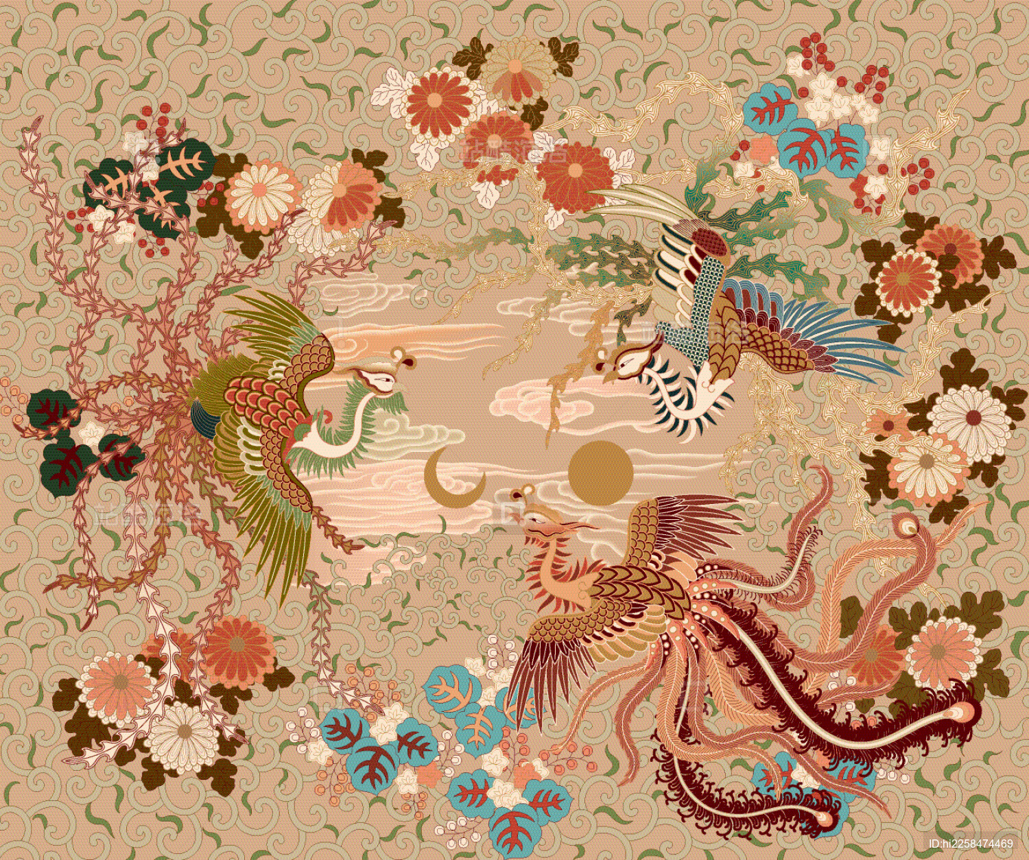 清代山东鲁绣上的丹凤朝阳纹