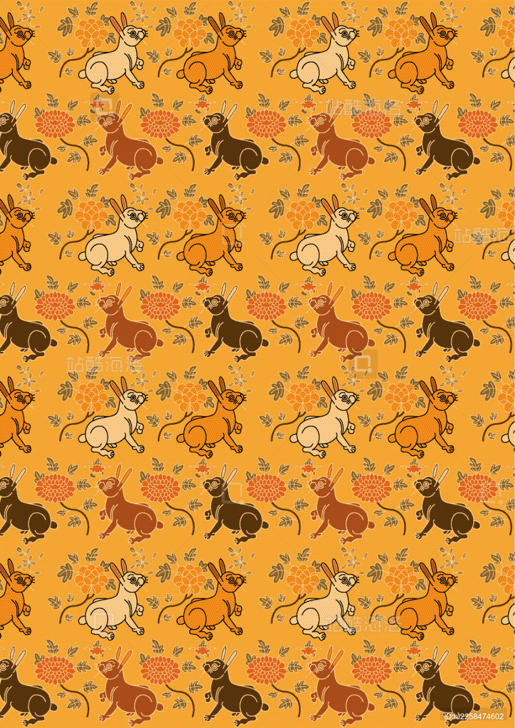 明代南京云锦上的兔衔花纹