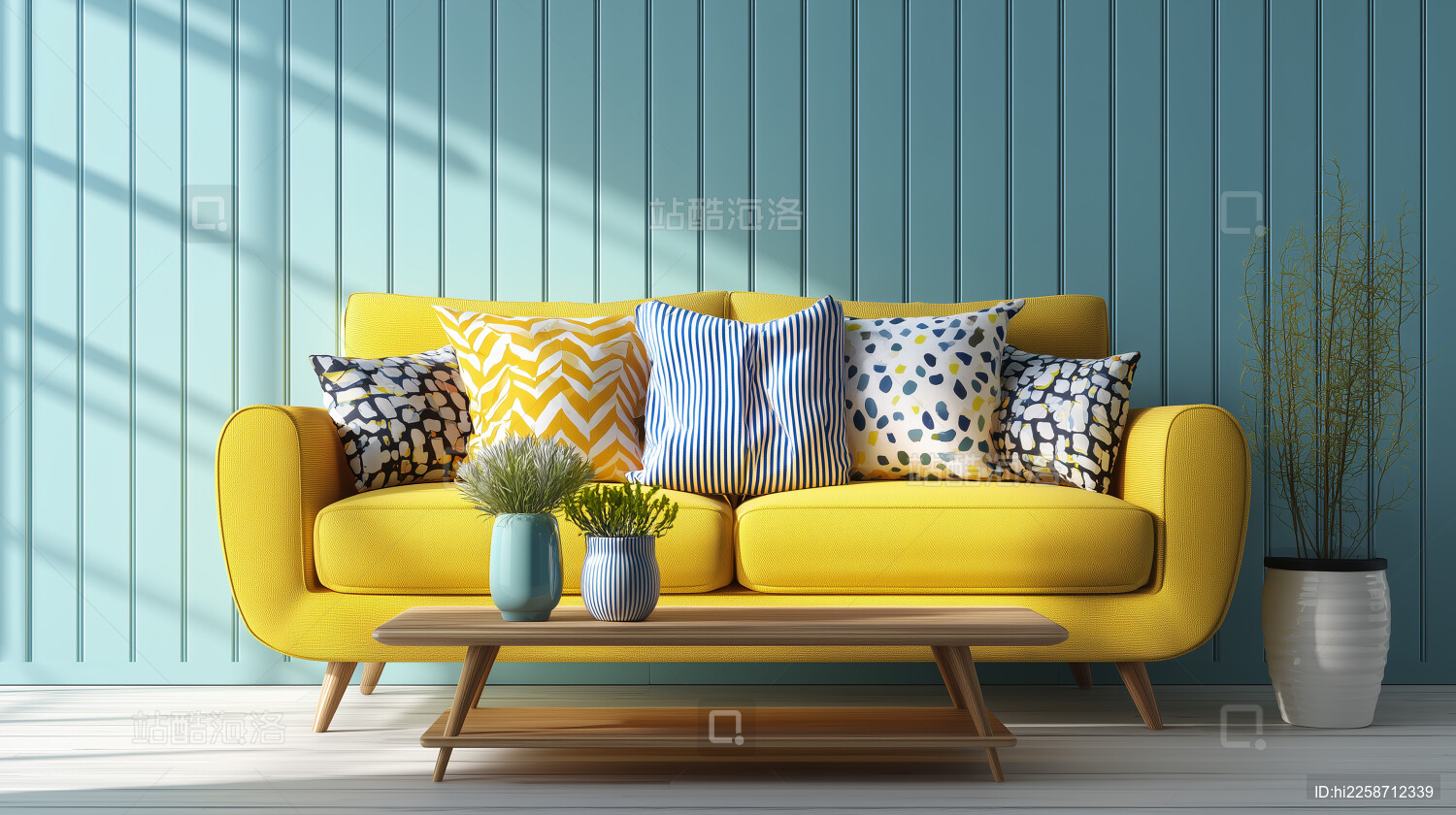 复古粉彩客厅设计  