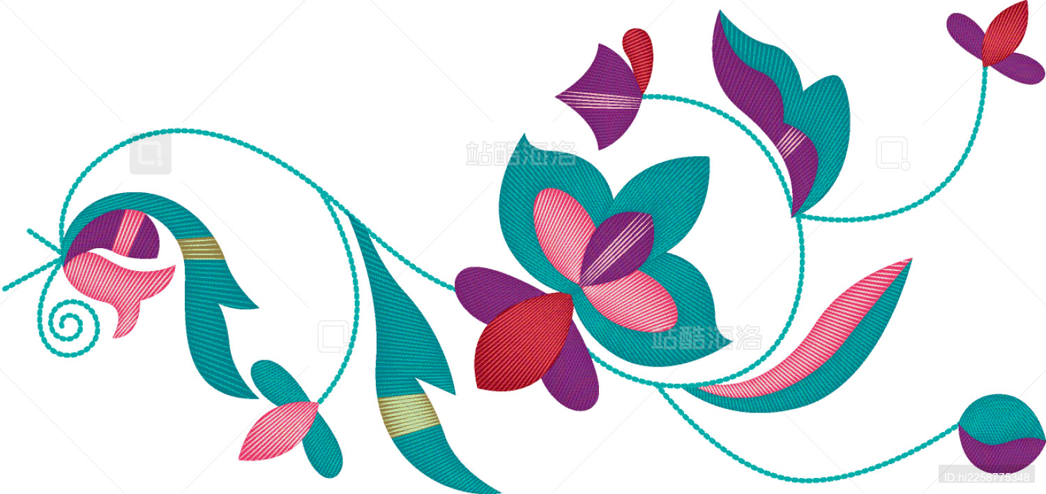 缠枝花草纹纹样