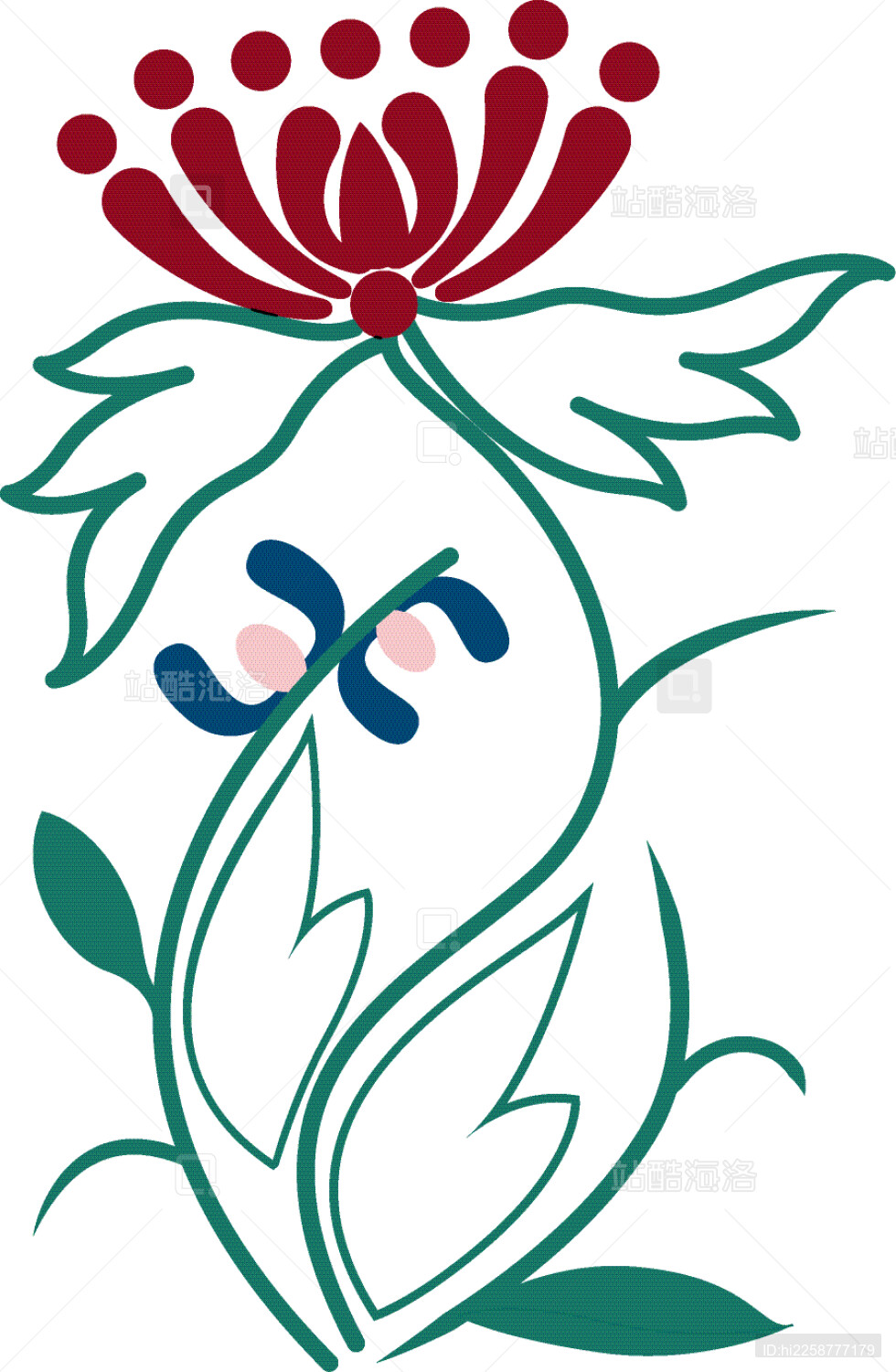 折枝花卉纹纹样