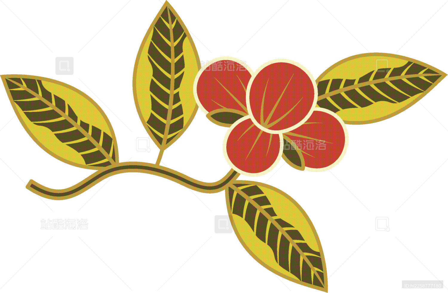 折枝花卉纹纹样