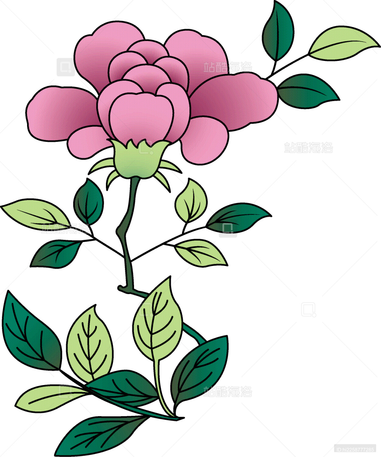 折枝花卉纹纹样