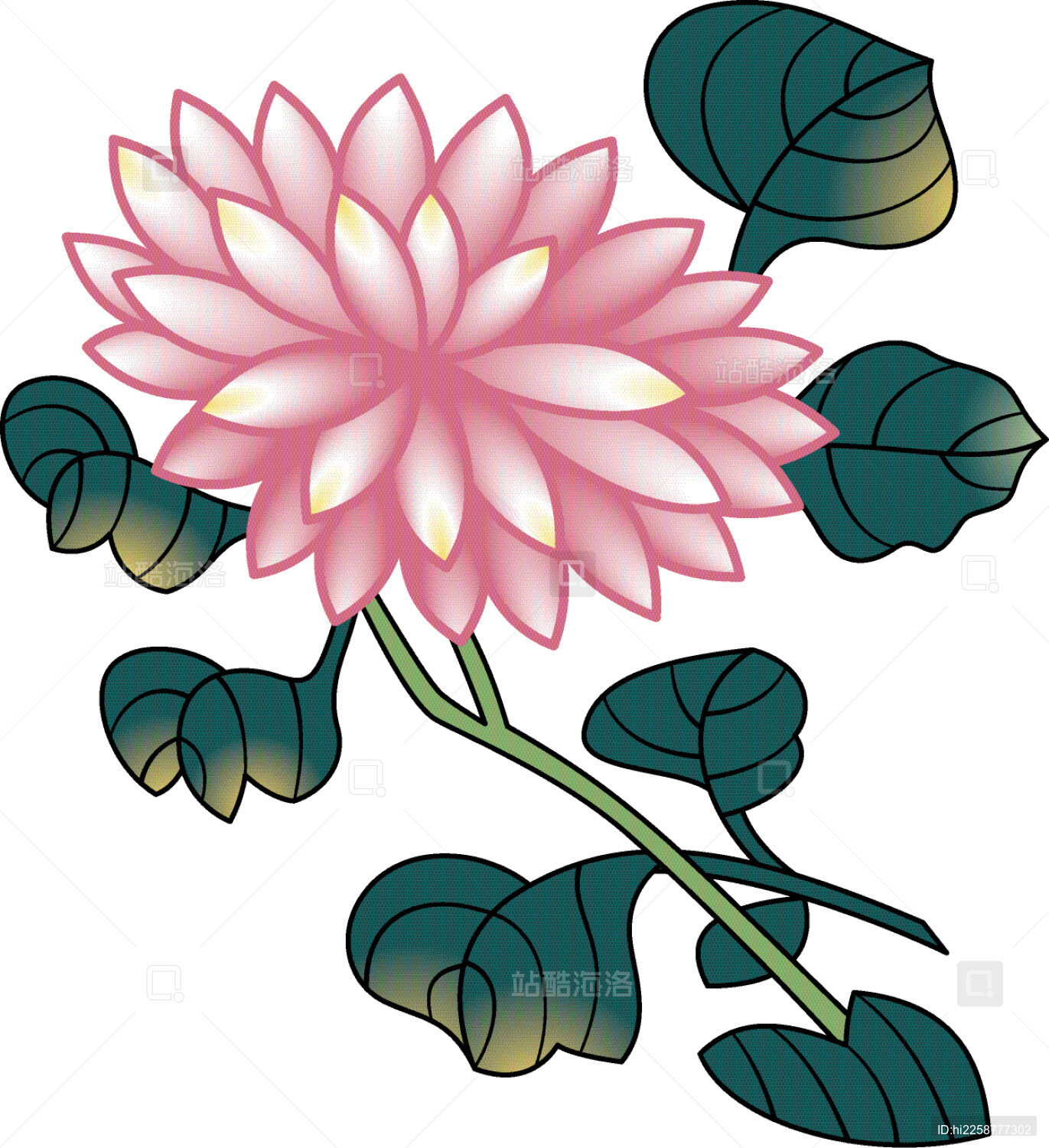 折枝花卉纹纹样