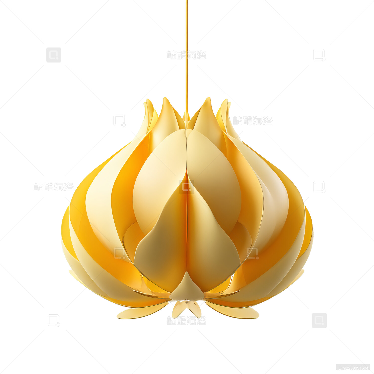 现代黄色花瓣造型装饰吊灯