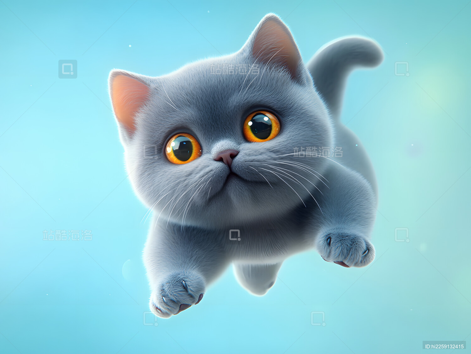 可爱猫咪飞跃画面