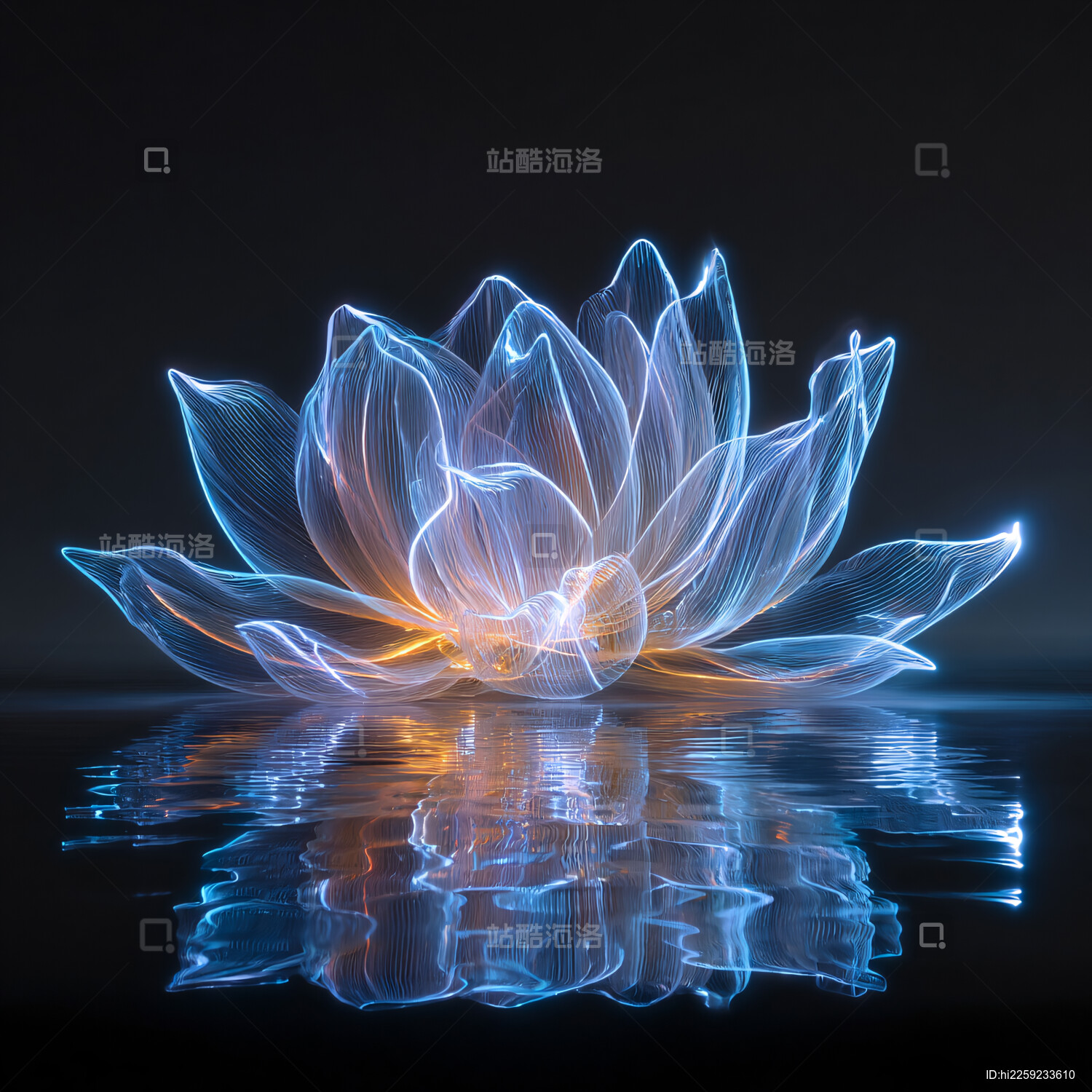 晶莹剔透的透明莲花