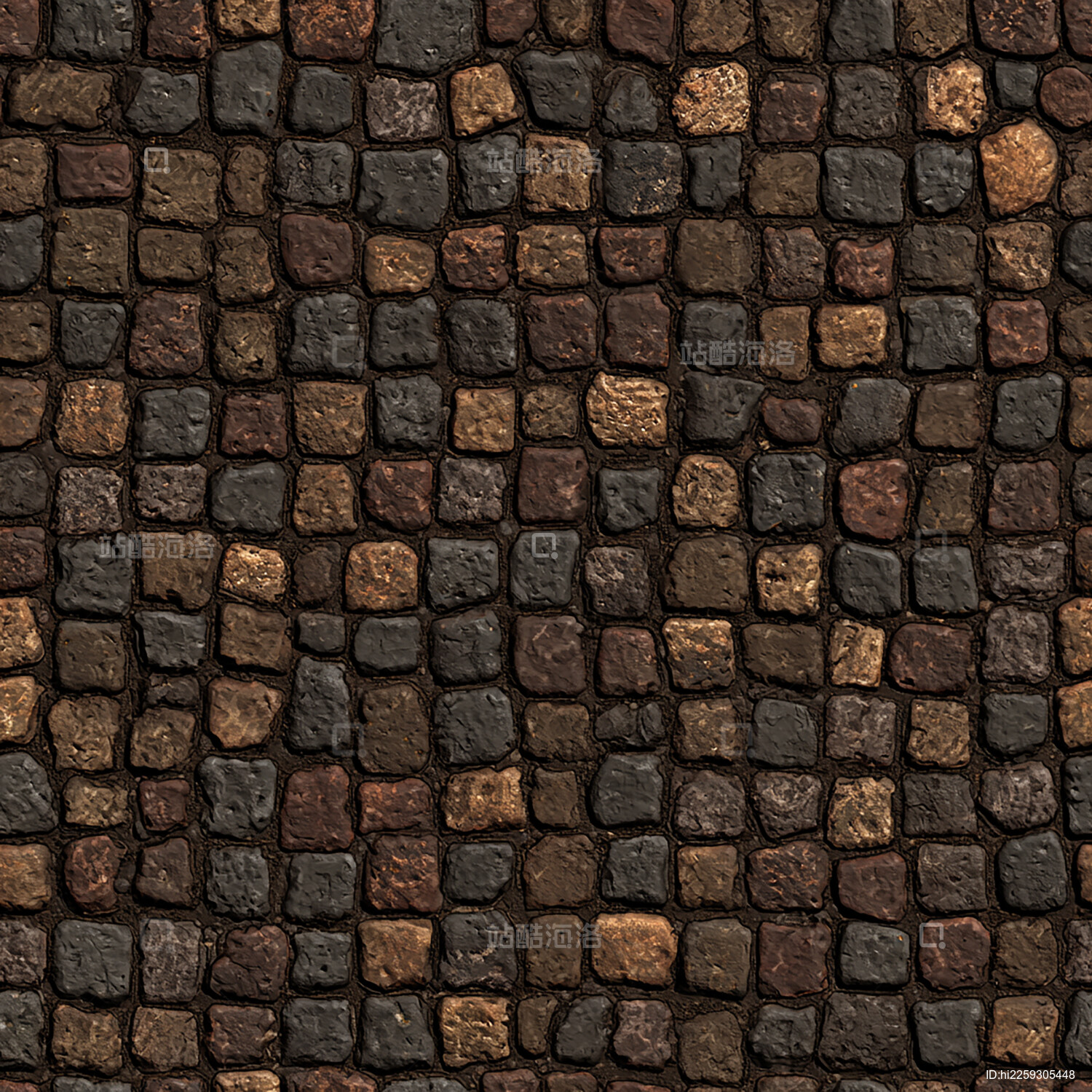 多样石砖地面游戏纹理无缝贴图
