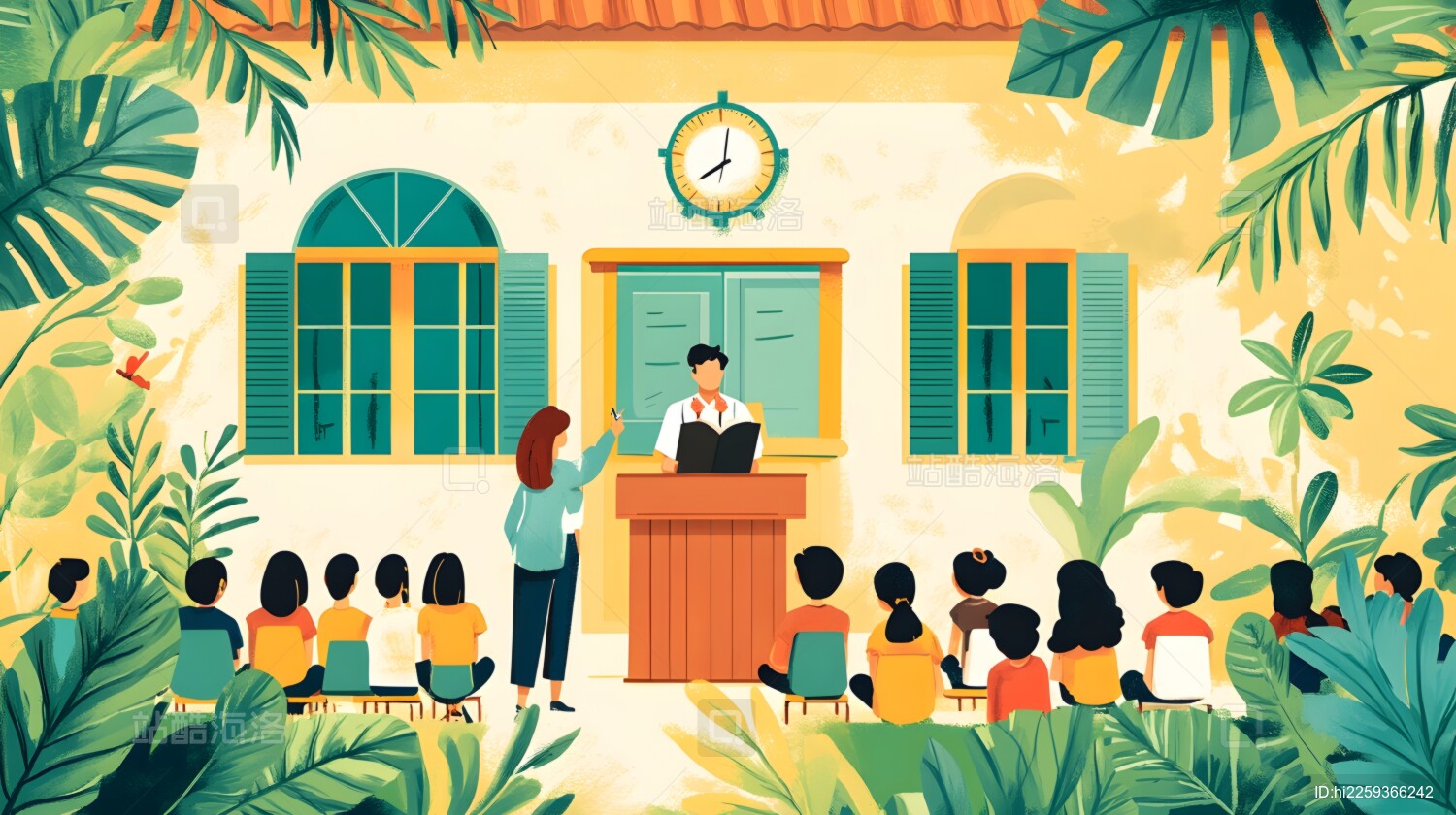 讲台上热情讲授的大学教授与聚精会神的学生