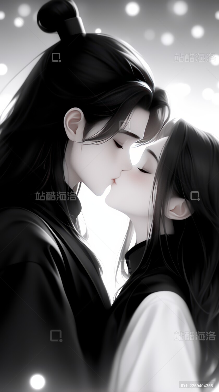 情侣亲吻漫画