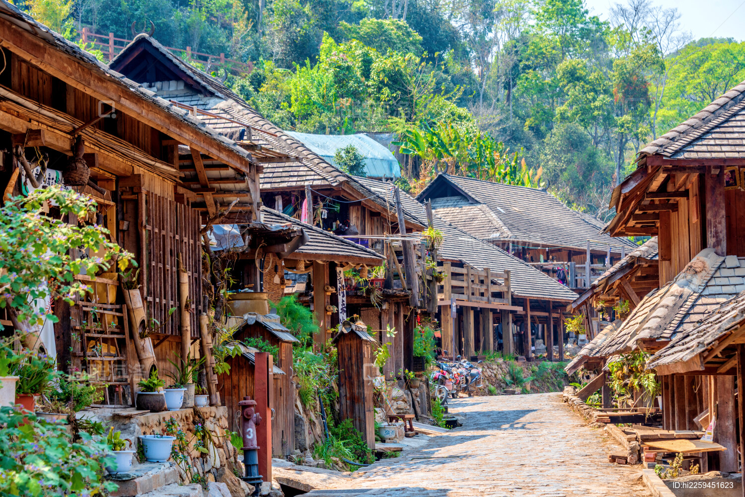 中国云南普洱澜沧县景迈山糯干古寨风光