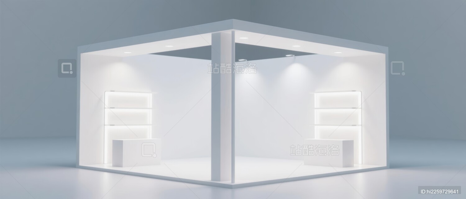 展台简洁展览展示场景