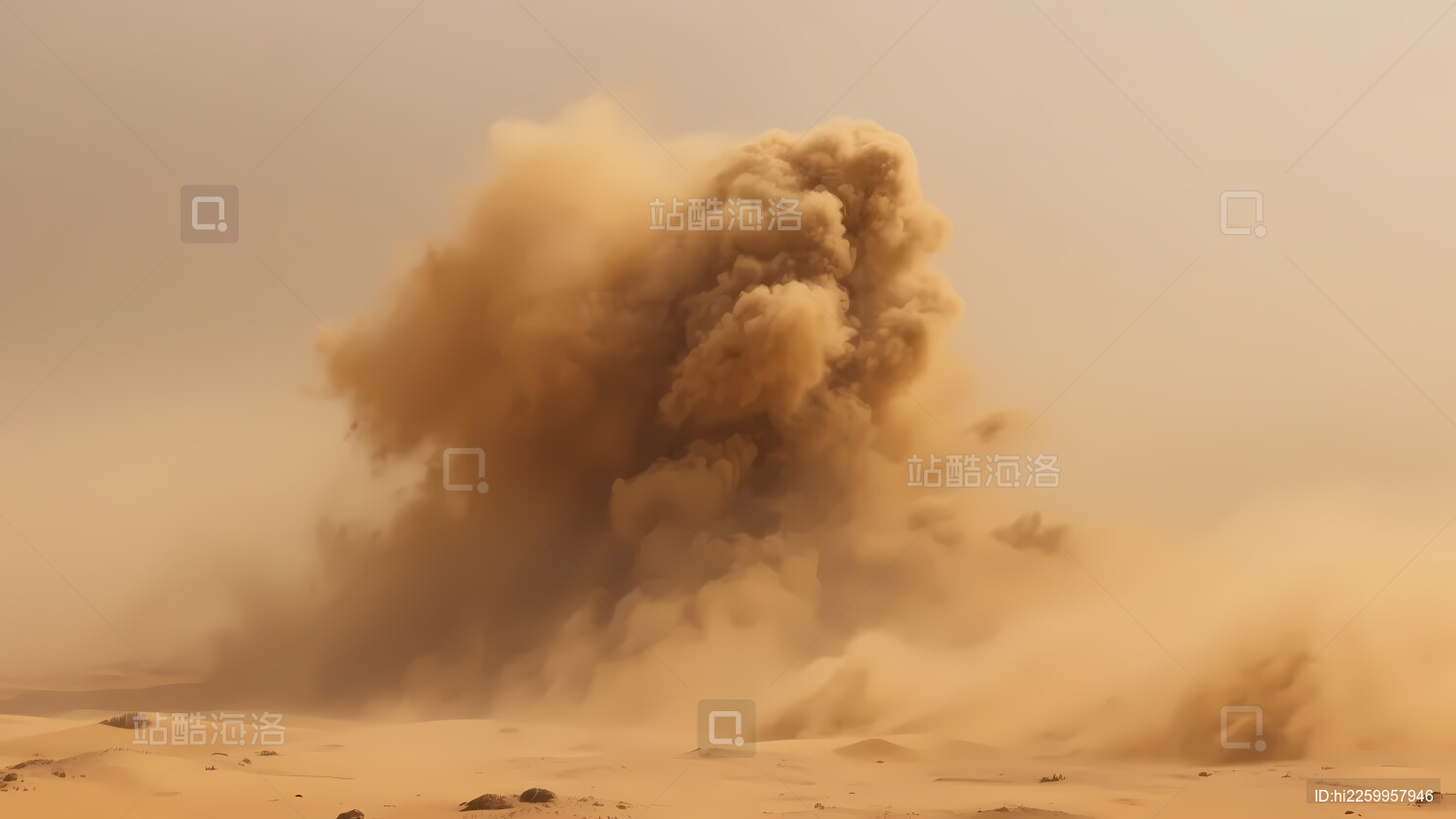 沙尘暴来袭的震撼场景