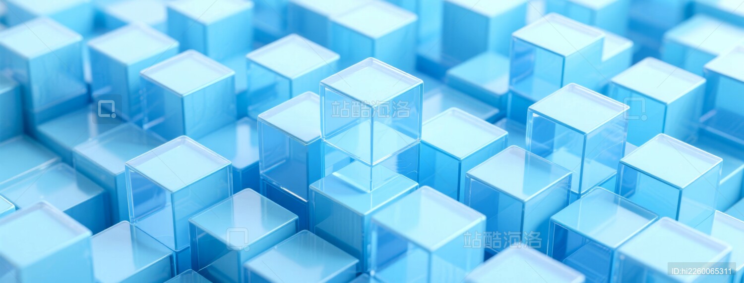 透明方块科技感场景