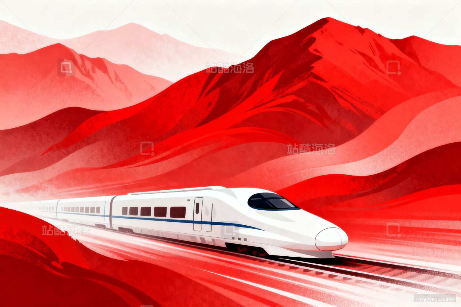 高铁山地行驶场景