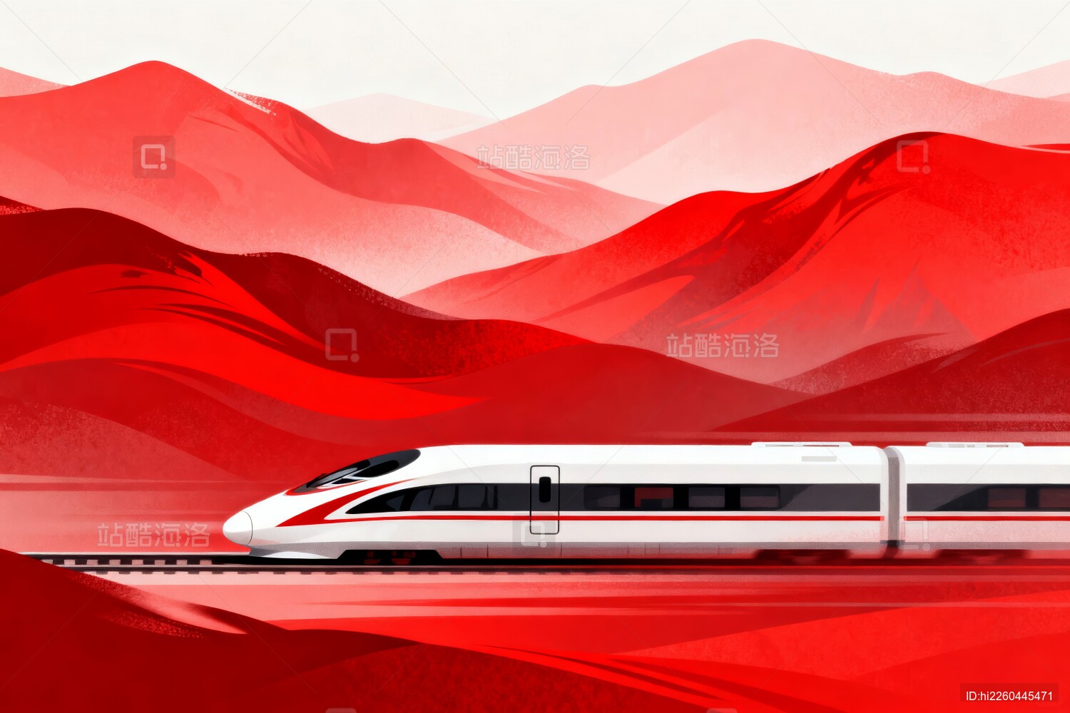 高铁山地行驶场景