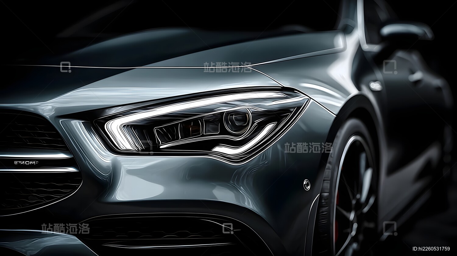 奔驰汽车前脸特写