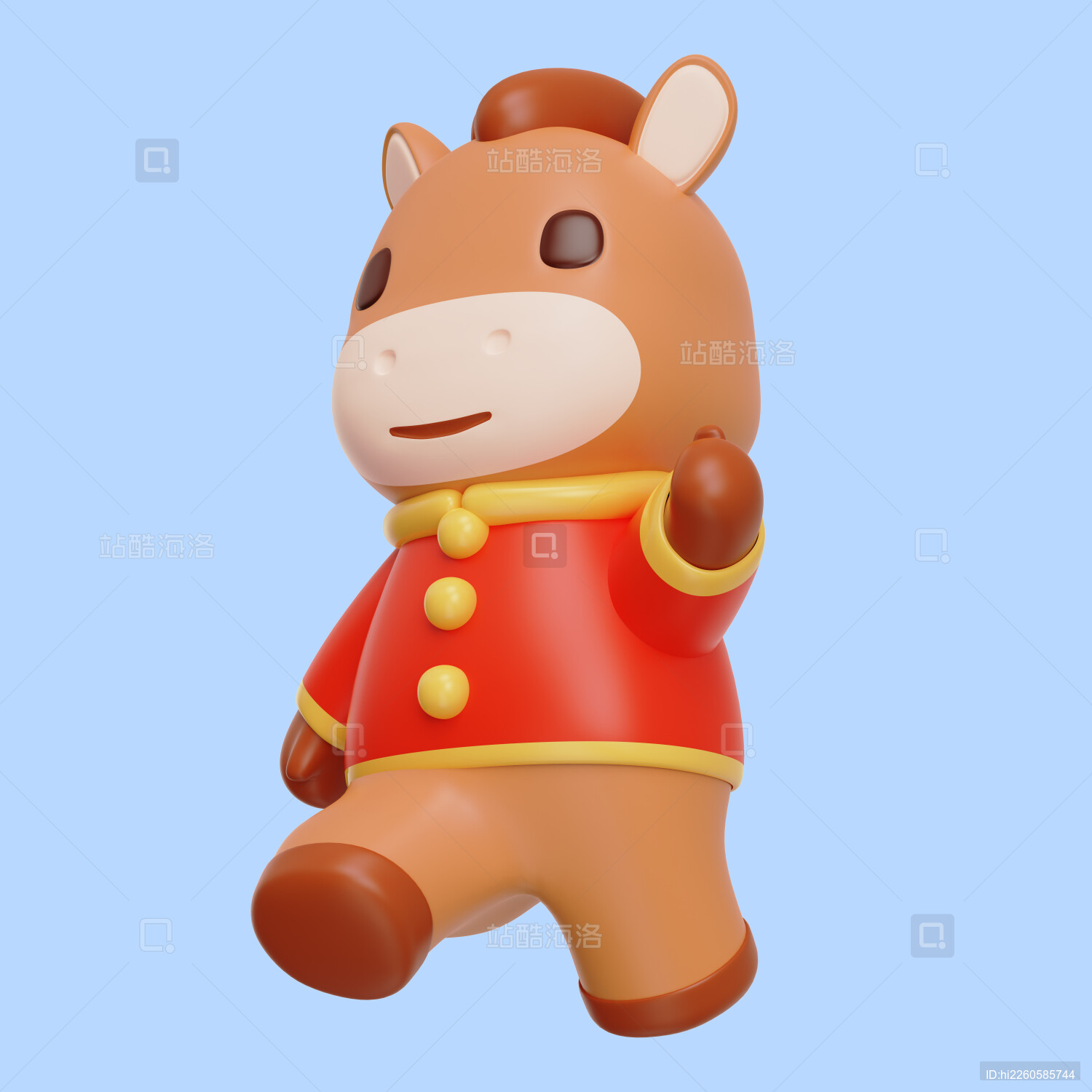 马年动物马儿IP形象插画