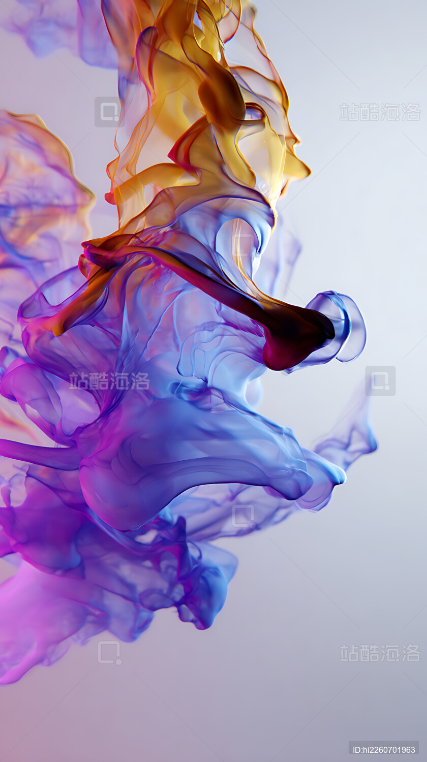 色彩烟雾绽放场景