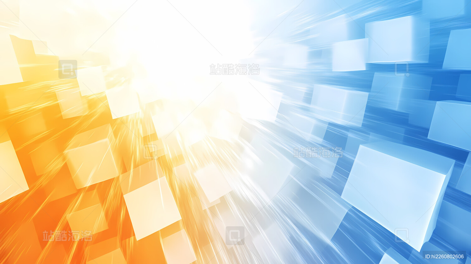 蓝色橙色抽象几何图形